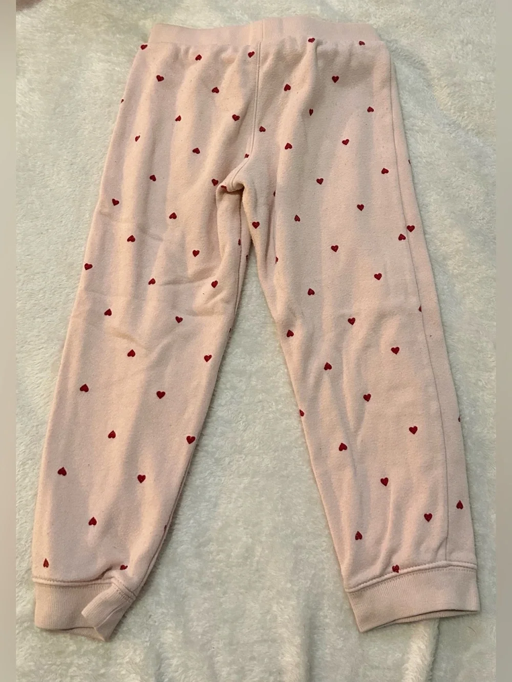 OshKosh B'gosh Toddler Girls Light Pink Red Heart Sweatpants Joggers - Size 5T